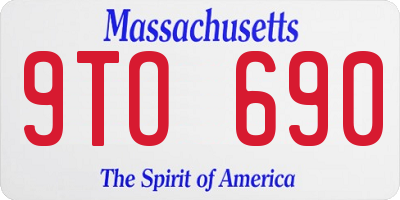 MA license plate 9TO690