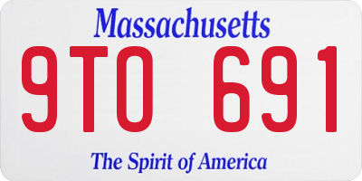 MA license plate 9TO691