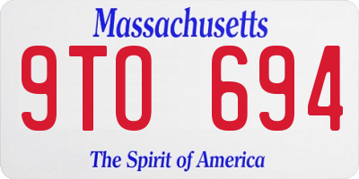 MA license plate 9TO694