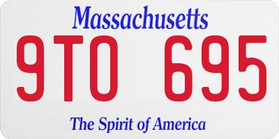 MA license plate 9TO695