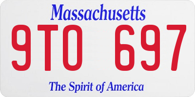 MA license plate 9TO697
