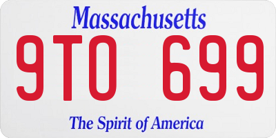 MA license plate 9TO699