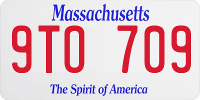 MA license plate 9TO709