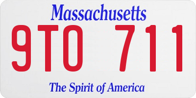 MA license plate 9TO711