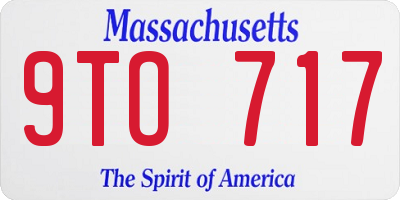 MA license plate 9TO717