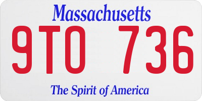 MA license plate 9TO736