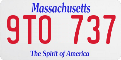 MA license plate 9TO737