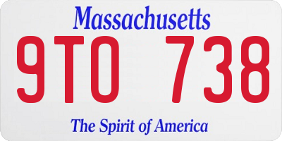 MA license plate 9TO738