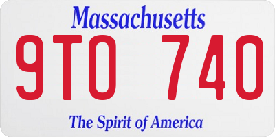 MA license plate 9TO740
