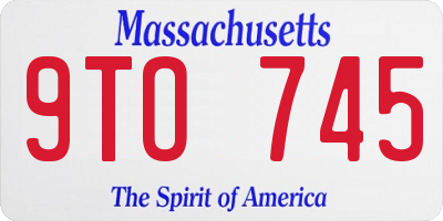 MA license plate 9TO745
