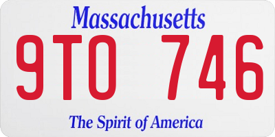 MA license plate 9TO746