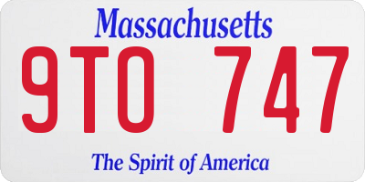 MA license plate 9TO747