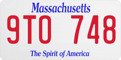 MA license plate 9TO748