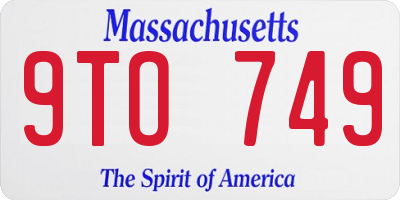 MA license plate 9TO749