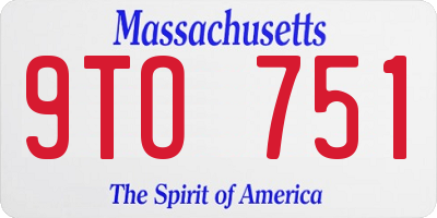 MA license plate 9TO751