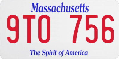 MA license plate 9TO756