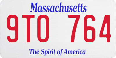 MA license plate 9TO764