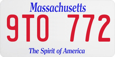 MA license plate 9TO772