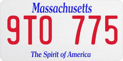 MA license plate 9TO775