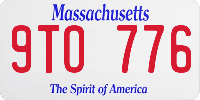MA license plate 9TO776