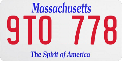 MA license plate 9TO778