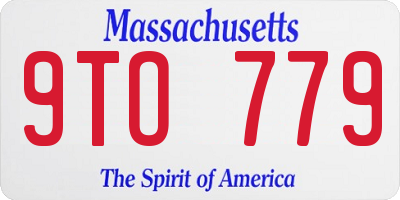 MA license plate 9TO779