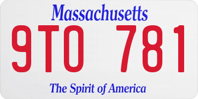 MA license plate 9TO781