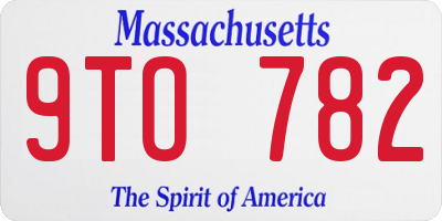 MA license plate 9TO782