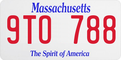 MA license plate 9TO788