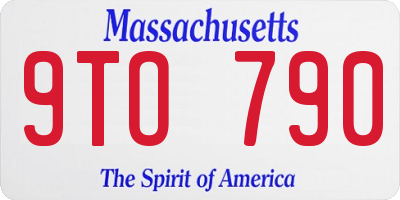 MA license plate 9TO790