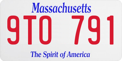 MA license plate 9TO791