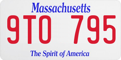 MA license plate 9TO795