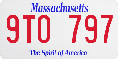 MA license plate 9TO797