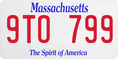MA license plate 9TO799
