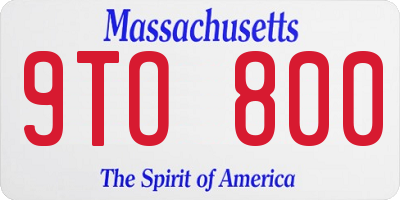 MA license plate 9TO800