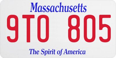 MA license plate 9TO805