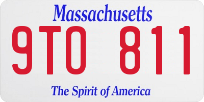 MA license plate 9TO811