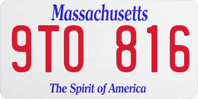 MA license plate 9TO816