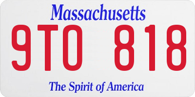 MA license plate 9TO818