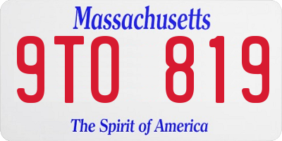 MA license plate 9TO819