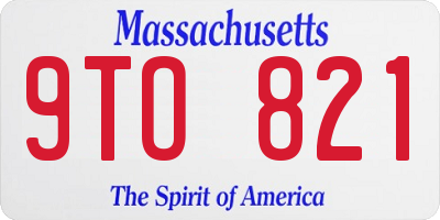 MA license plate 9TO821