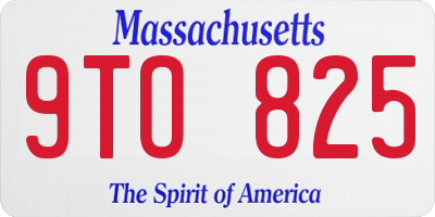 MA license plate 9TO825