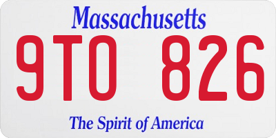 MA license plate 9TO826