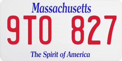 MA license plate 9TO827
