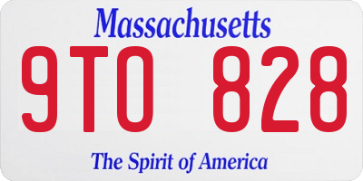 MA license plate 9TO828
