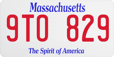 MA license plate 9TO829