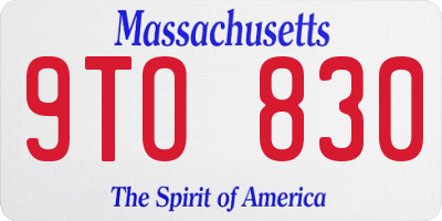 MA license plate 9TO830