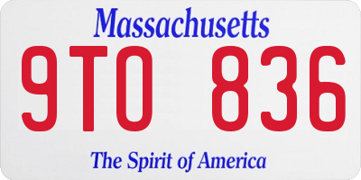 MA license plate 9TO836