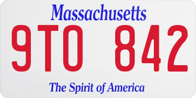 MA license plate 9TO842