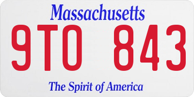 MA license plate 9TO843